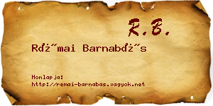 Rémai Barnabás névjegykártya